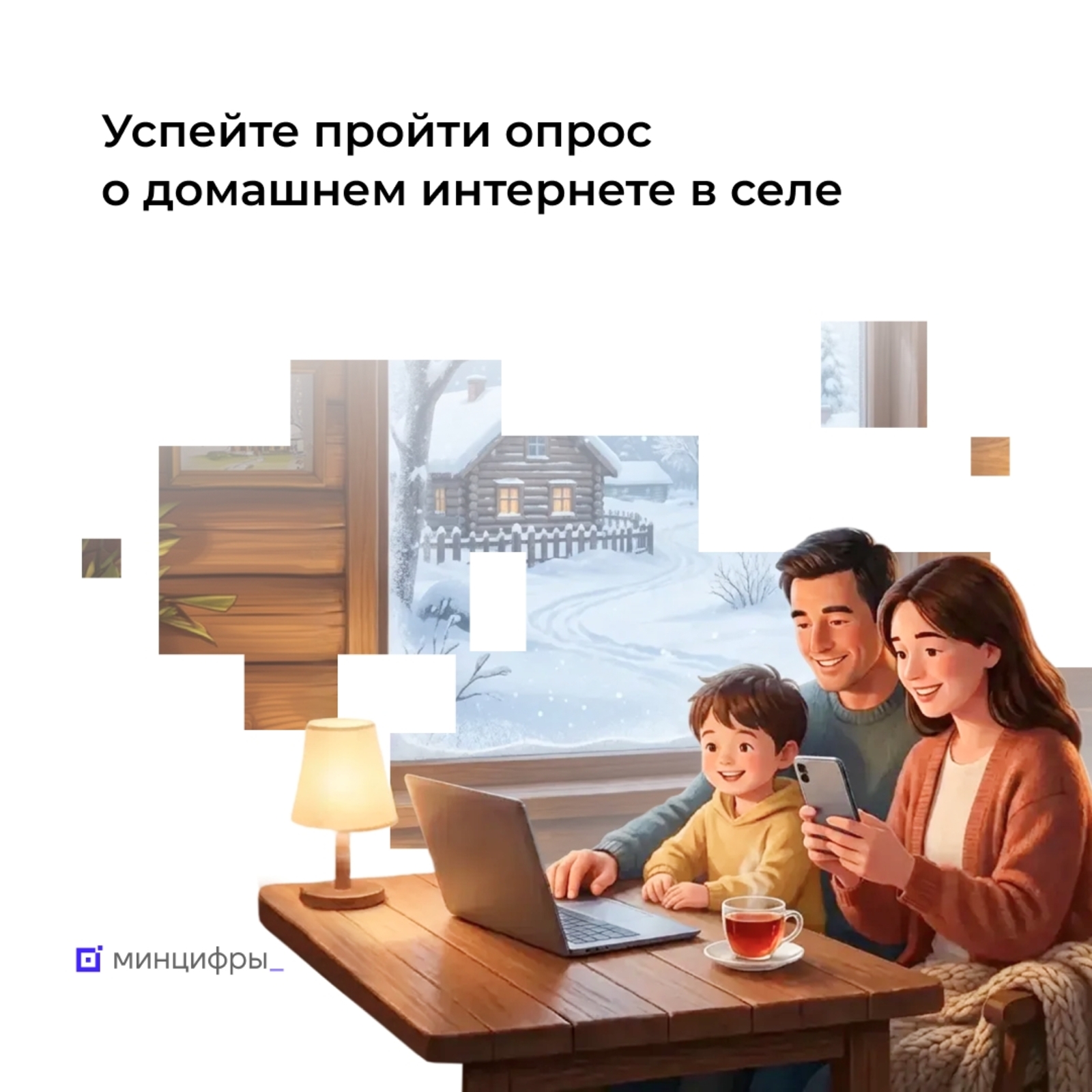 Минцифры России запускает опрос о потребности в домашнем интернете